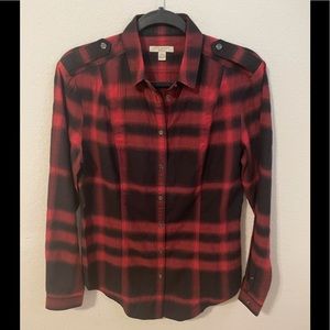 NWOT BURBERRY FLANNEL TOP SIZE MEDIUM